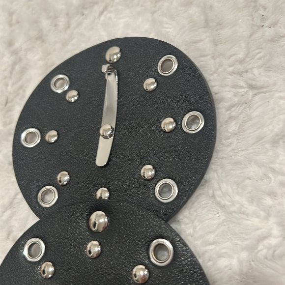Dolls kill FLUTTER WONDER studded moto faux leather WAIST BELT one size black main image 4